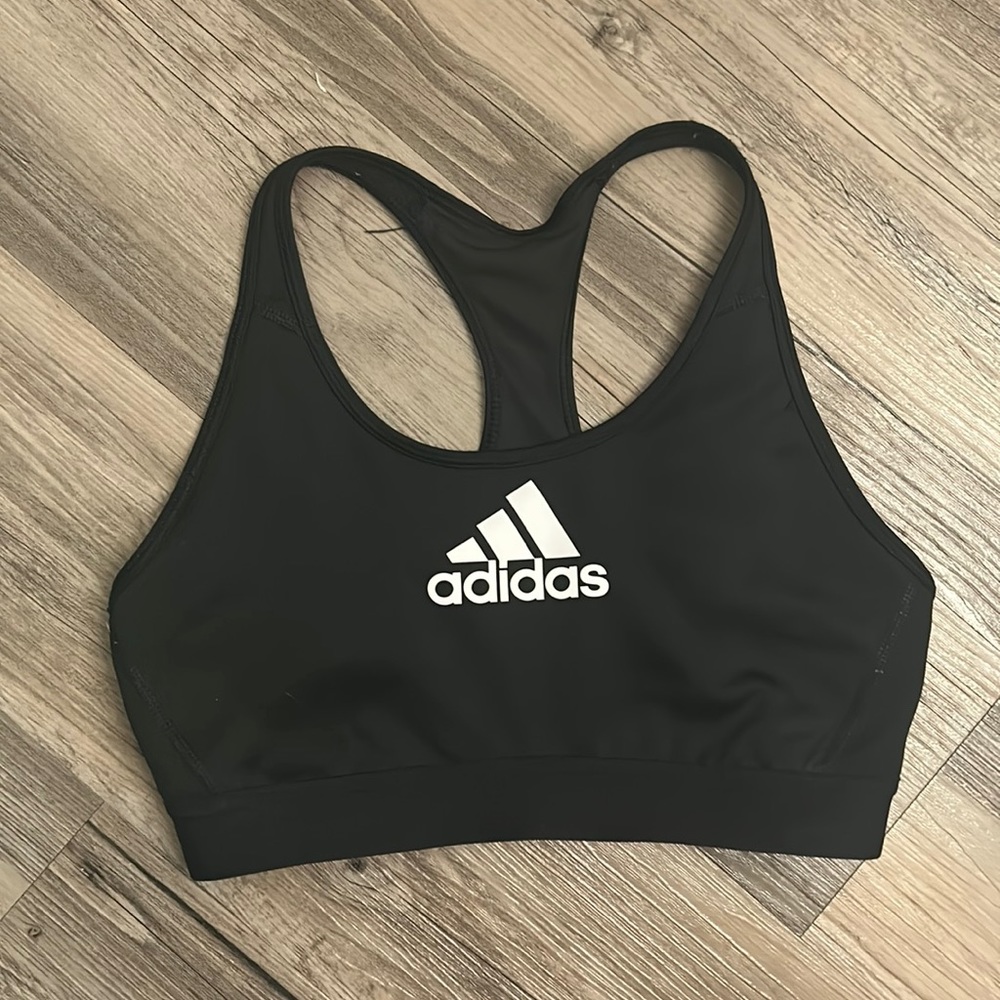 Adidas black sports bra medium